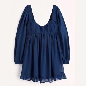ABERCROMBIE & FITCH | Long Sleeves Ruched Babydoll Mini Dress